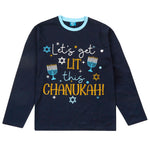 Mens Chanukah Theme Pyjamas Sets Navy	