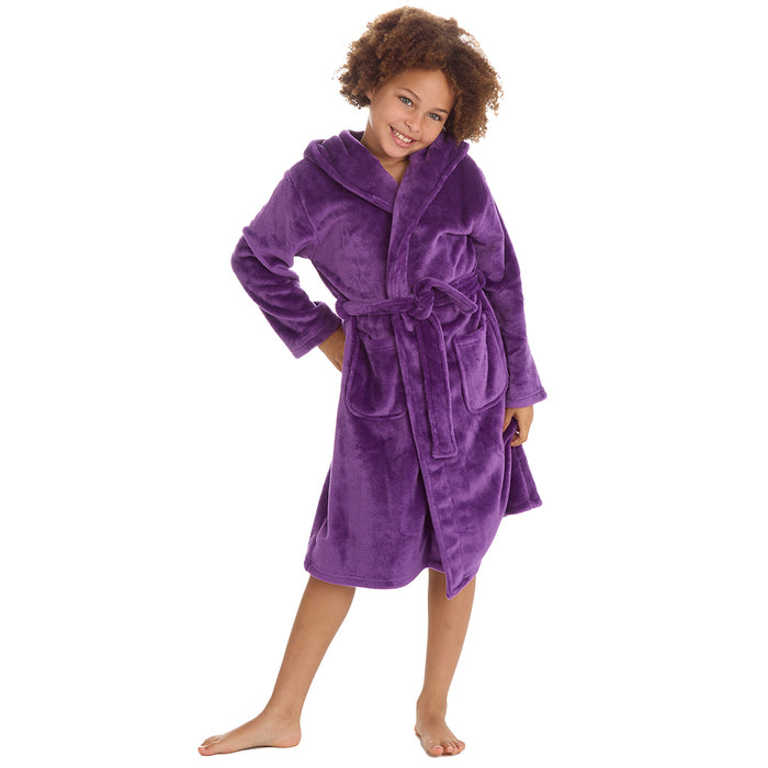 Girls Solid Purple Robe