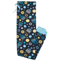 Mens Chanukah Theme Pyjamas Sets Navy	