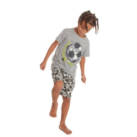 Boys It's Game Time' Football Print Grey Pyjama Set