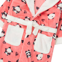 Girls Panda Coral Robe
