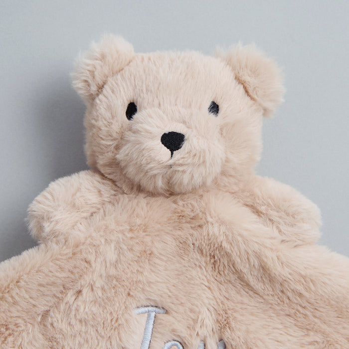 Personalised Baby Beige Teddy Bear Comforter