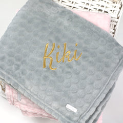 Personalised Baby Circles Embossed Grey Blanket