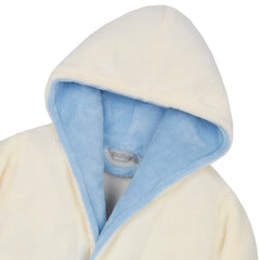 Childrens Fleece Hooded Dressing Gown Cream