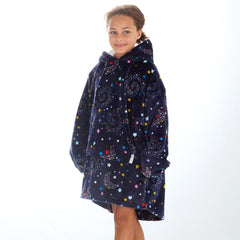Girls Celestial Print Oversized Blanket Hoodie