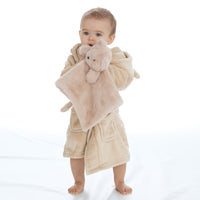 Baby Beige Teddy Bear Robe and Comforter Set