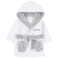 Personalised Baby Contrast White Robe