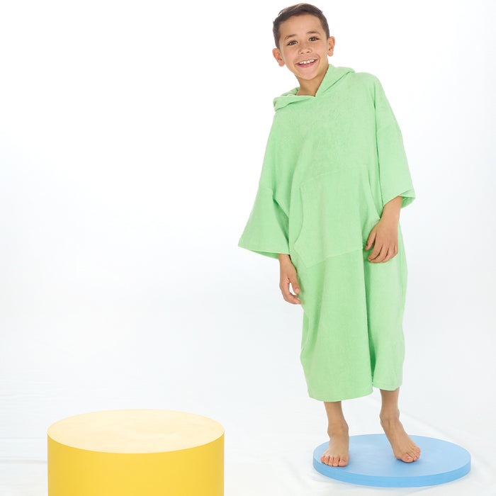Boys Green Towelling Beach Cover Up 