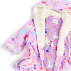 Girls Unicorn Lilac Robe