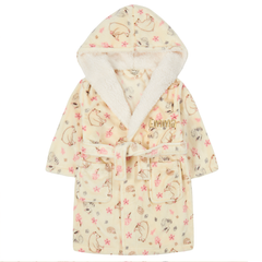 Personalised Girls Woodland Cream Robe