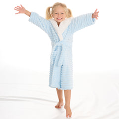 Girls Corded Blue Robe