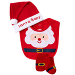 Baby Christmas Santa 3 Piece Hat Bib and Socks Gift Set