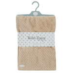 Baby Girls Boys Unisex Chevron Fleece Blanket Beige