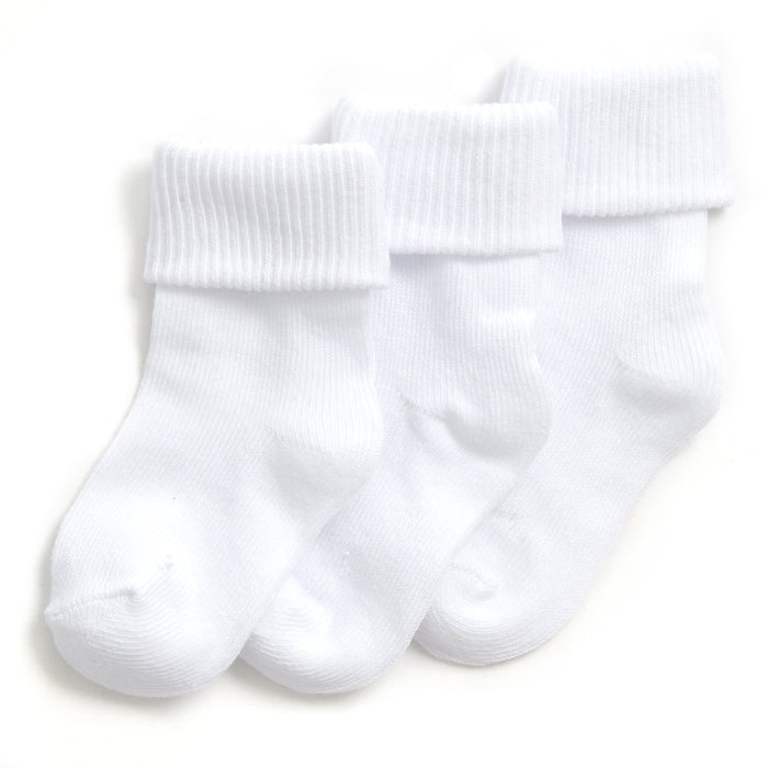 Baby Turn Over Top White Socks 3 Pairs