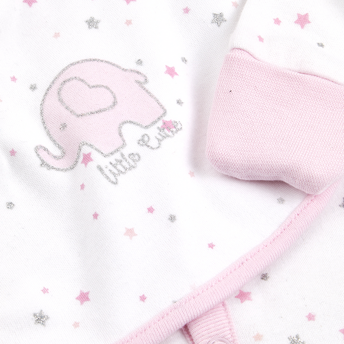 Baby Little Cute Pink Sleepsuit Hat and Bib 3 Piece Set