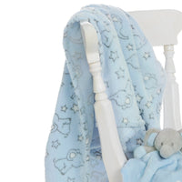 Baby Elephant Jacquard Blue Blanket
