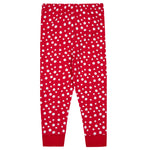 Boys Girls Christmas Theme Long Sleeved Pyjama Sets Red Teddy