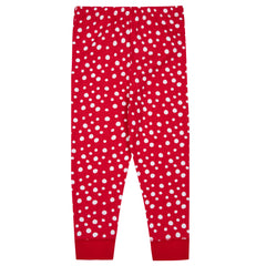 Boys Girls Christmas Theme Long Sleeved Pyjama Sets Red Teddy