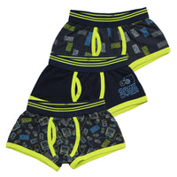 Boys Trunks Fit Boxers Cotton Rich Underwear 3 Pack Game