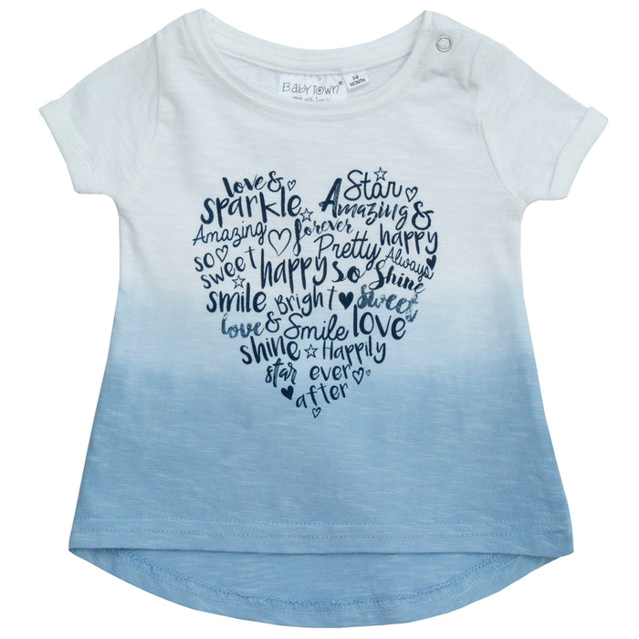 Baby Girls Dip-dye Heart T-Shirt