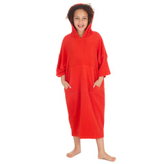 Girls Red Towelling Beach Cover Up 