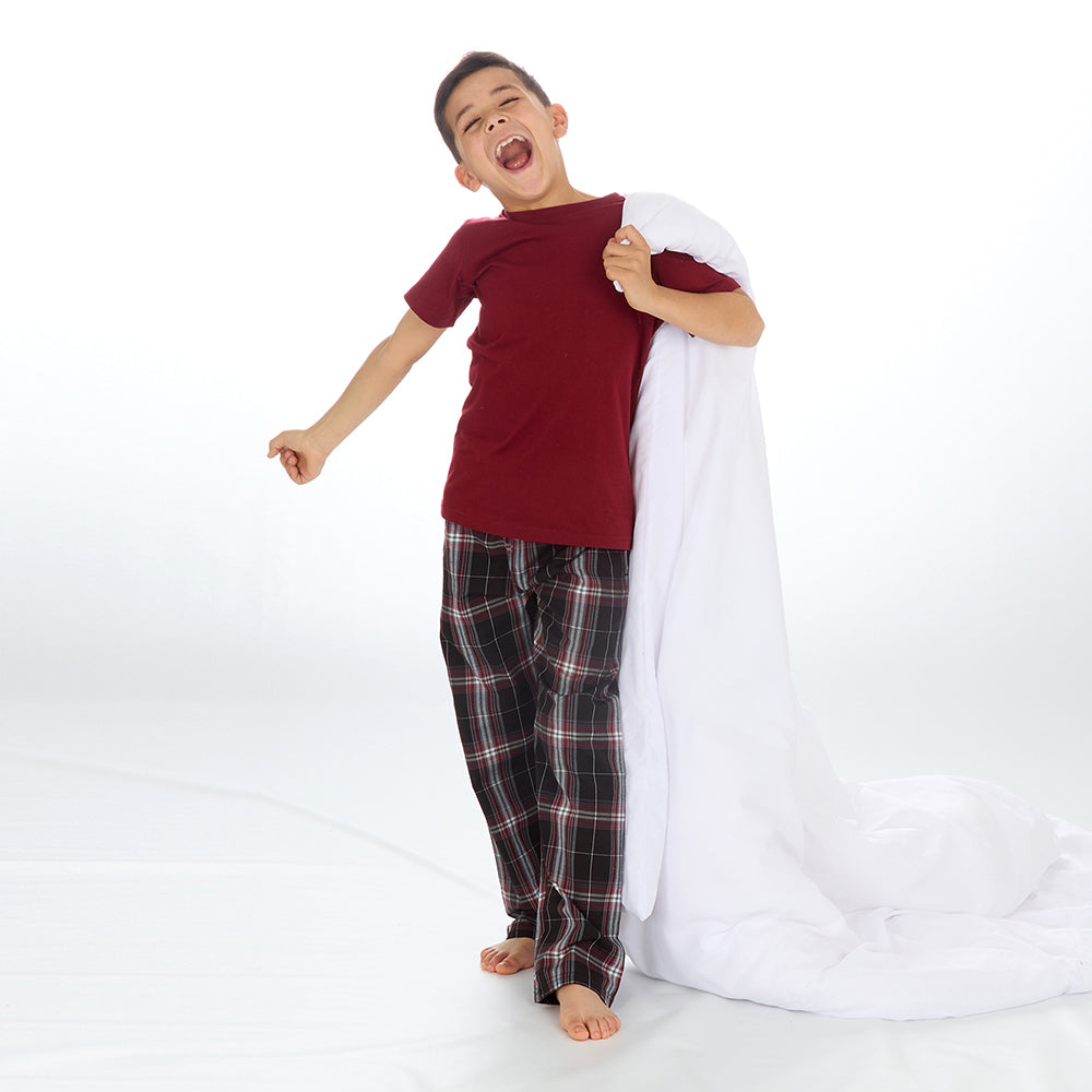 Kids Boys Short Sleeved T shirt Long Pants Pyjama Set Minikidz