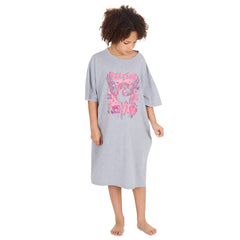 Girls Oversized Grey Sleep Dress