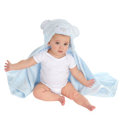 Baby Bear Hooded Blue Blanket