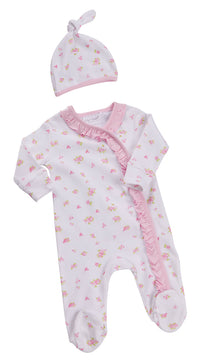 Baby Floral Sleepsuit and Hat Set