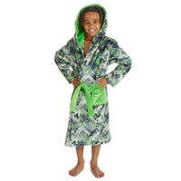 Boys Hooded Pixel Dressing Gown