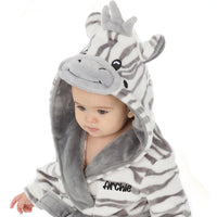 Personalised Baby Zebra Robe