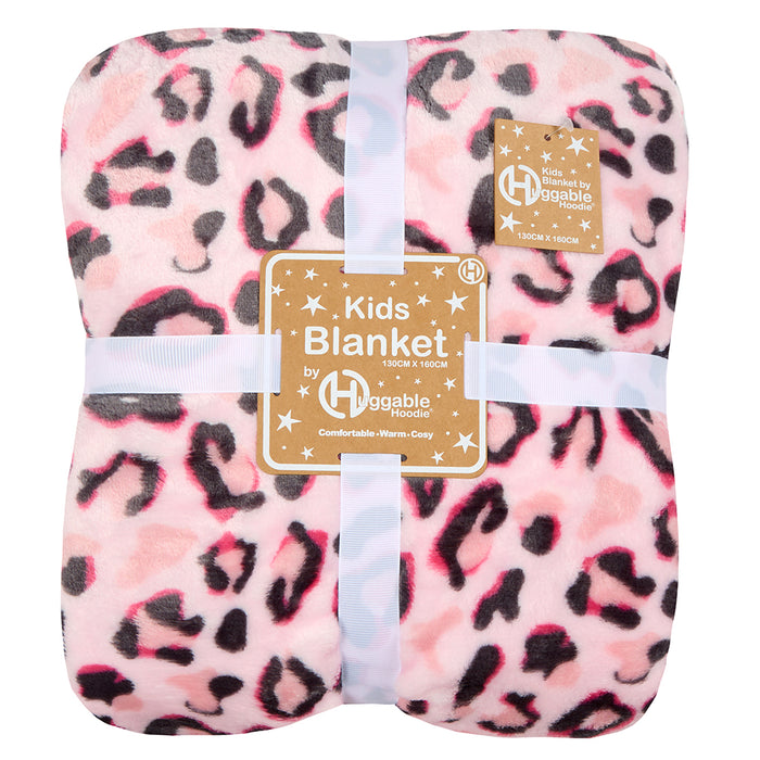 Kids Girls Leopard Print Blanket