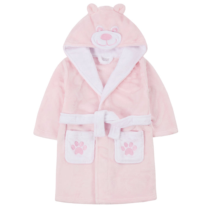 Girls Teddy Bear Pink Robe