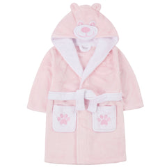 Girls Teddy Bear Pink Robe