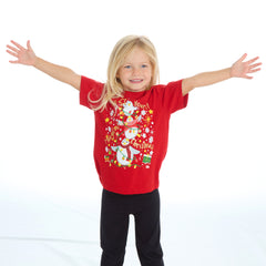 Infants Christmas Novelty Print Short Sleeve T-Shirt Red