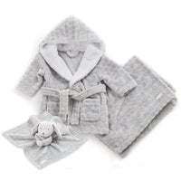 Baby Grey Robe Blanket and Comforter Set