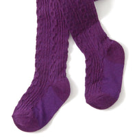 Baby Cable Knit Purple Tights 1 Pair