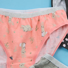 Girls 100% Cotton Bunny Briefs 5 Pack