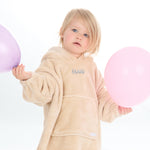 Personalised Toddler Bear Ears Toffee Oversized Blanket Hoodie
