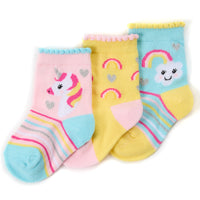 Baby Cotton Rich Yellow Rainbow Socks 3 Pairs