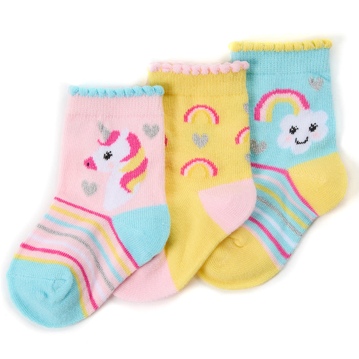 Baby Cotton Rich Yellow Rainbow Socks 3 Pairs