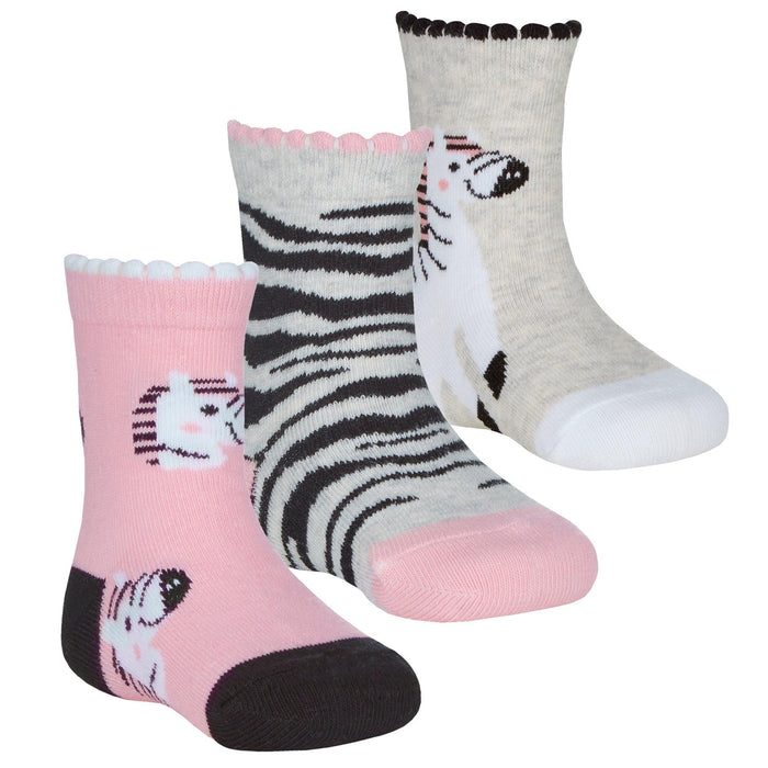 Baby Scalloped Zebra Socks 3 Pairs 