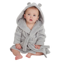 Baby Dressing Gown with Matching Comforter Set Grey Bunny