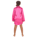 Girls Hot Pink Long Sleeved Satin Nightshirt