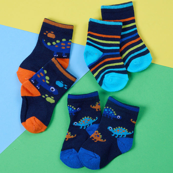 Baby Cotton Rich Dino Socks 3 Pairs