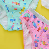 Girls 100% Cotton Sweets Briefs 5 Pack