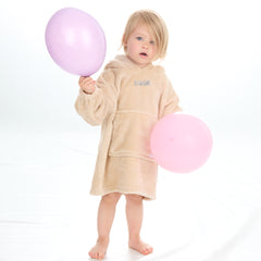 Personalised Toddler Bear Ears Toffee Oversized Blanket Hoodie