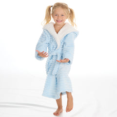 Girls Corded Blue Robe