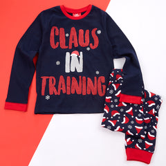 Unisex Kids Claus in Training Christmas Cotton Pyjama Set