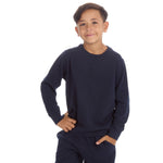 Boys Plain Cotton Rich Tracksuit Sweatshirt and Joggers Set Navy